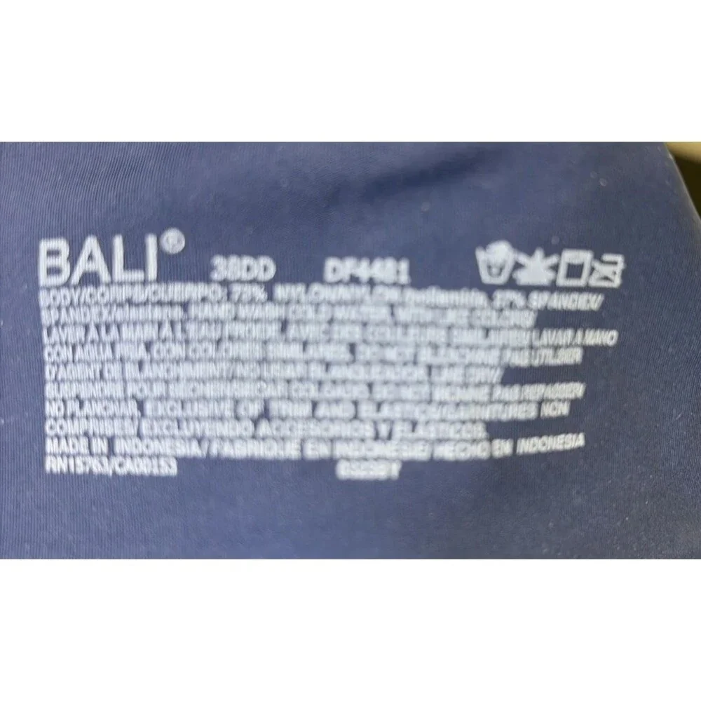 Bali Women's Ultimate Smoothing Lightly Lined Bra Underwire DF4481 Blue Sz 38DD